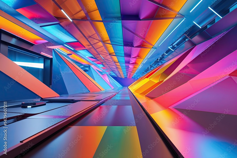 Poster vibrant abstract technology background with multicolor gradient structure