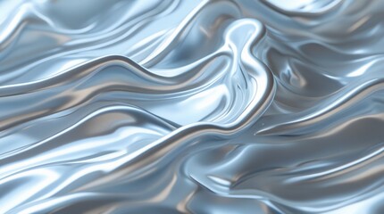 Obraz premium The image showcases a hyper-realistic close-up of fluid metal or glass, capturing fluid dynamics and soft highlights in an elegant and futuristic aesthetic.