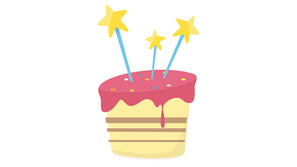 Delicious birthday cake with stars magical sweet treat perfect celebration