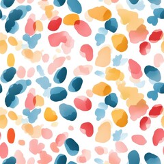 Colorful Abstract Watercolor Pattern with Blue, Pink, Yellow Splashes.