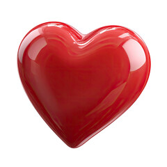 Glossy Red Heart Shape on Transparent Background Perfect for Valentine s Day Designs