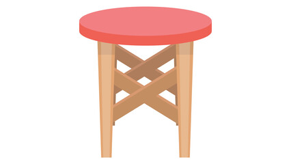Delightful pink stool wooden legs charming design perfect for kids room