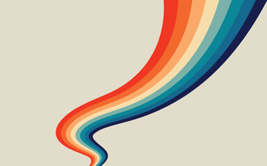 Colorful abstract rerto rainbow featuring vibranti line background 