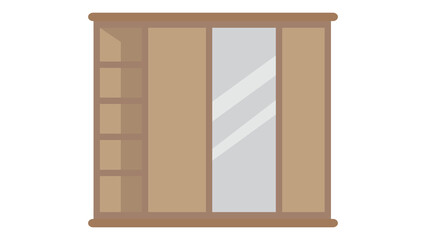 Stylish wooden wardrobe with mirror perfect for any bedroom adds elegance and functionality to your space