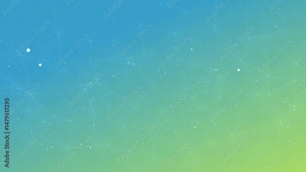 Poster gradient blue green digital background with connecting dots and lines pattern