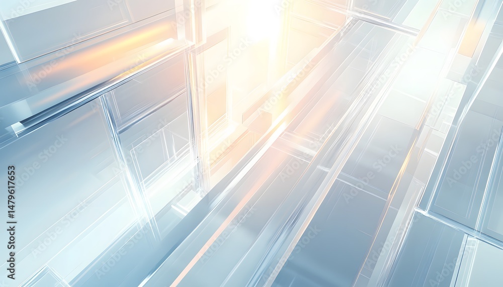 Poster abstract perspective view of futuristic architecture.