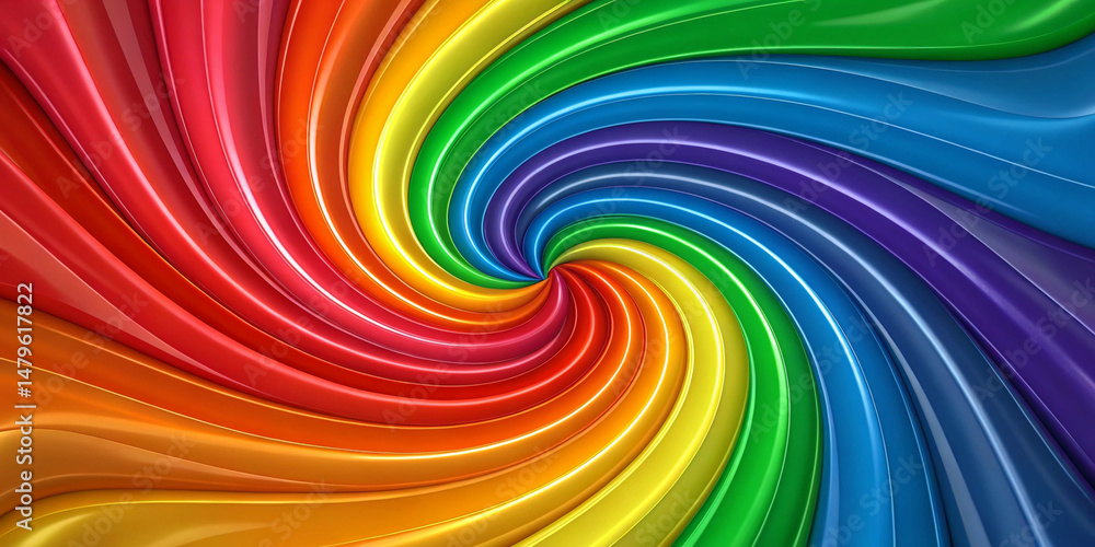 Poster vibrant colorful spiral abstract background with rainbow gradient for design and presentation