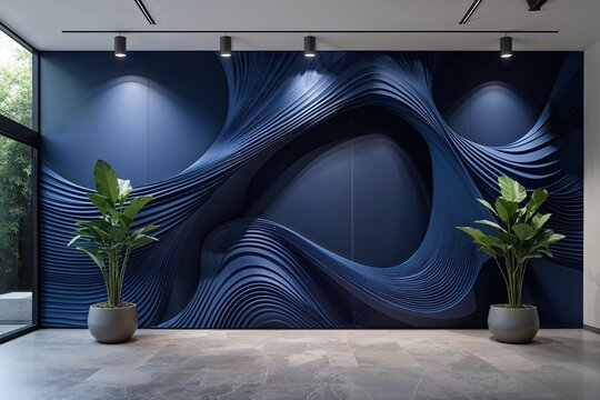 Dynamic Midnight Blue Banner Surface Design for Unique Visuals