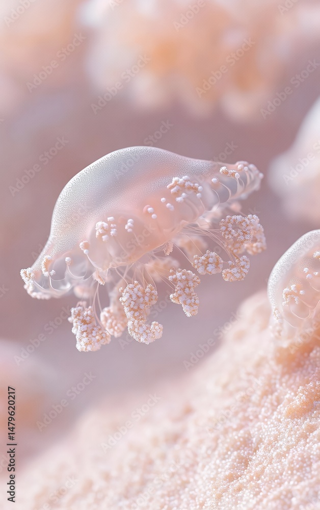Poster delicate abstract background with soft pastel colors and fluid shapes for creative projects