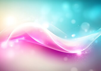Obraz premium Abstract background with flowing light waves and sparkles in blue and pink tones