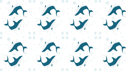 A pattern of two sharks with bubbles. Vector illustration with shark image.