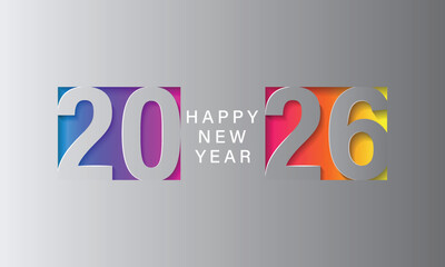 Happy new year 2026. Vector background. Brochure or calendar cover design template.