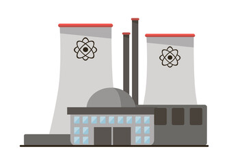 Nuclear power plant energy atomic design illustration futuristic technology