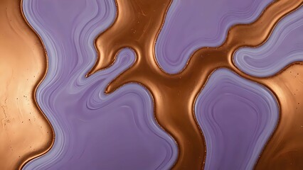 Fluid background in rustic copper and dusty lilac, unique and artistic with modern charm