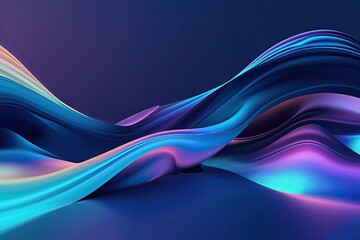 Naklejka premium Midnight Blue Surface with Vibrant Gradient Ripples and Dynamic Abstract Compositions for Professional Presentation Visuals