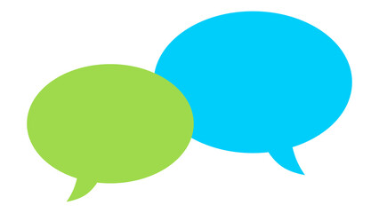 Vivid green and blue speech bubbles perfect for communication design projects lively and engaging