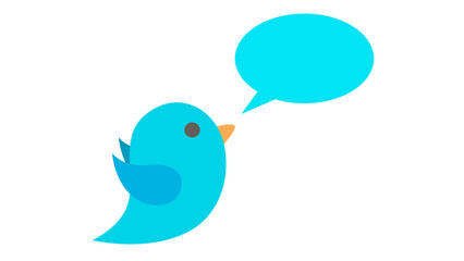 Cute blue bird sings its happy song a delightful image for your designs