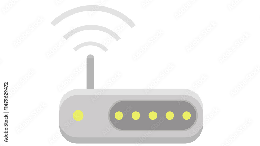 Poster wireless router internet connection digital home network technology brilliant design