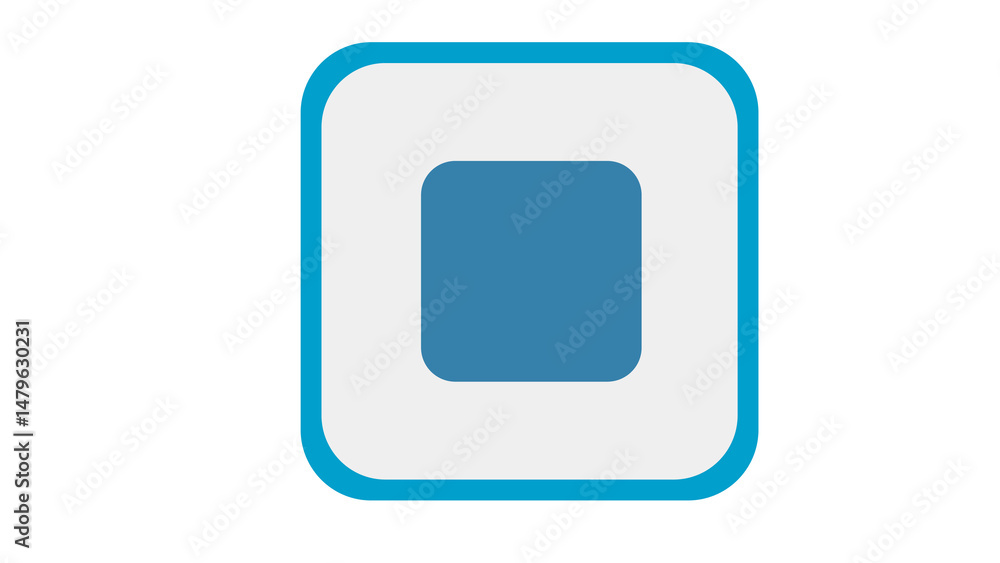 Poster stunning vibrant blue square button design perfect for app interfaces websites and digital projects