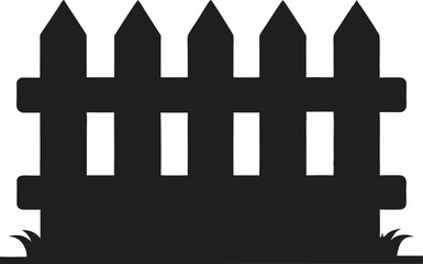 silhouette of a fence, Fence black silhouette, wooden fence vector graphic