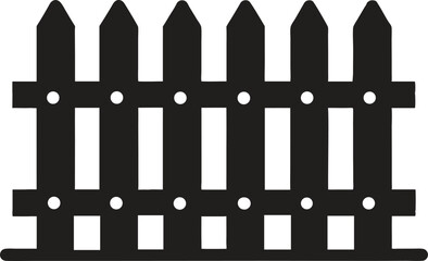 wooden fence isolated on white, Fence black silhouette, wooden fence vector graphic