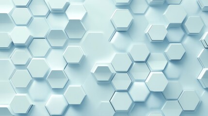 Naklejka premium Abstract 3D hexagonal pattern. Light blue, textured surface. Geometric background