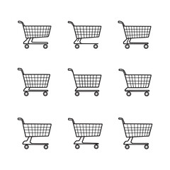 Hand drawn shopping cart sketch for website interface