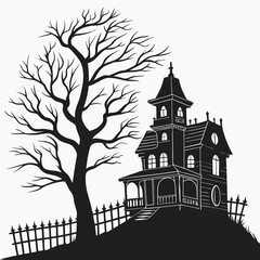 vector illustration of a hunting house