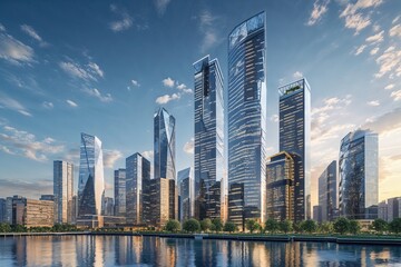 Obraz premium Innovative Professional Spaces Redefining Change and Technology Trends in Modern Urban Landscapes