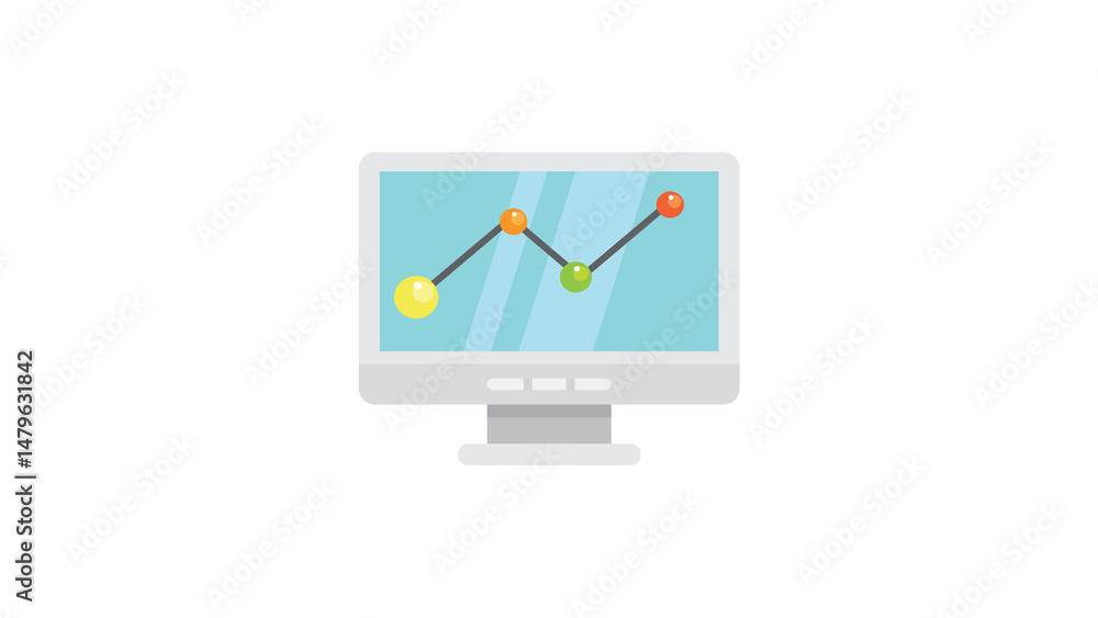 Poster monitor displays vibrant growth chart success is visualized data analytics progress