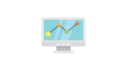 Monitor displays vibrant growth chart success is visualized data analytics progress