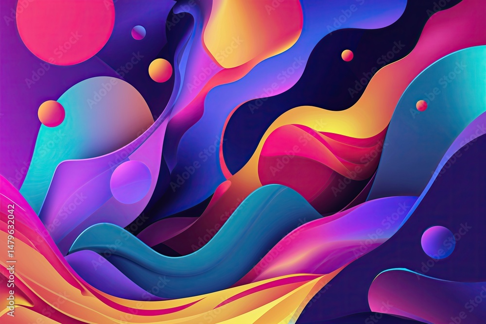 Poster modern vibrant abstract background vector design with colorful shapes for branding and flyer creatio
