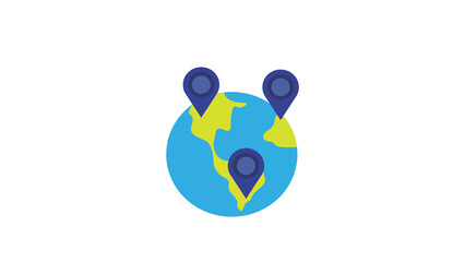 Global connection three locations worldwide travel planning adventure awaits