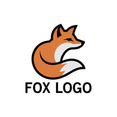 Obraz premium Minimalist Fox Logo Vector Design on White Background – Modern Abstract Animal Icon for Branding, Business, Wildlife, Mascot, Tech, and Creative Company Identity Use