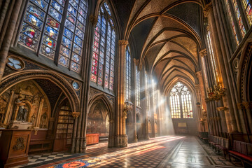 Obraz premium interior of the cathedral of st vitus in prague