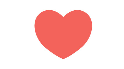 Simple red heart pure love symbol romance design graphic art