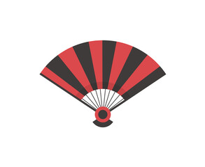 Collection of oriental fans with celebration motifs and delicate vector icons inspired by japanese chinese culture decoration pattern craft hand-made retro art flat fashion object

