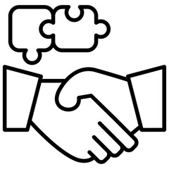Cooperation Icon Teamwork and Unity Concept