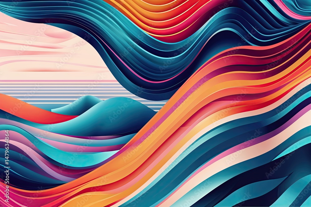 Aufkleber dynamic wave stripe abstract business background design
