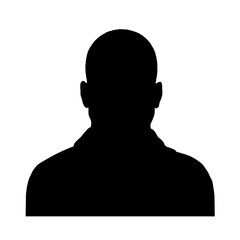 black man face silhouette &ndash; front view, vector illustration