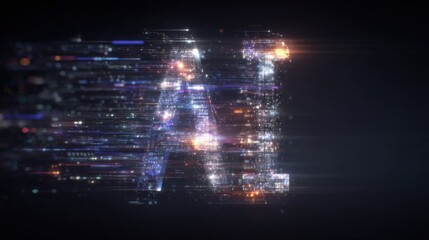 Vibrant 3d ai rendering with dynamic digital particles