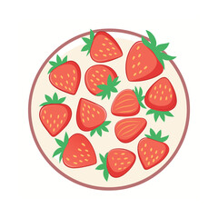 Delicious  strawberry  fruits vector art illustration