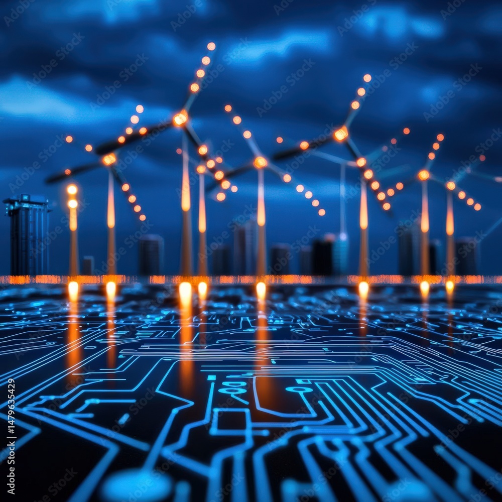 Poster renewable energy grids using ai chips, transition to microprocessors
