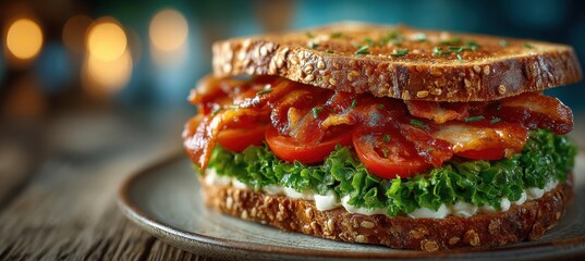 Artisan blt a culinary delight in closeup elegance