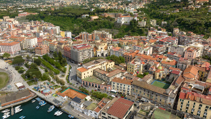 Aerial view of the historic center of the city of Castellammare di Stabia. It is a town in the province of Naples, Campania, Italy.