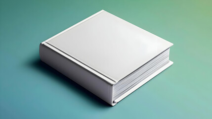 Blank White Book Mockup On Gradient Background