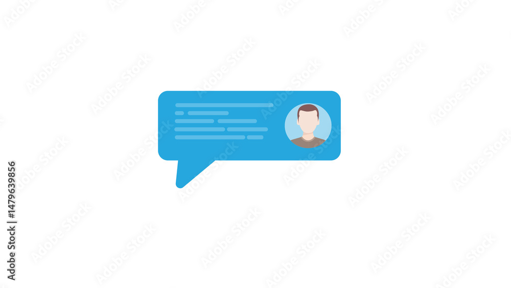 Poster vibrant blue message bubble design perfect for user interface design projects showcasing modern comm