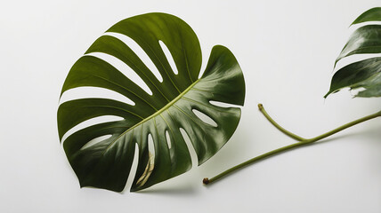 A fresh green leaf, isolated on white, embodies nature's healthy organic flora