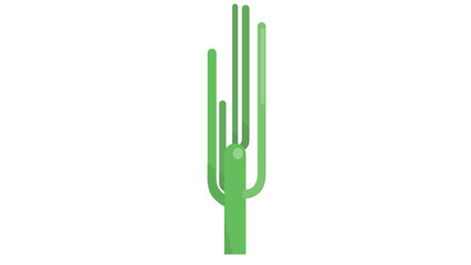 Vibrant Green Cactus Icon Desert Flora Minimalist Design Botanical Art