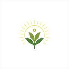 Green leaf ecology nature element vector icon design.